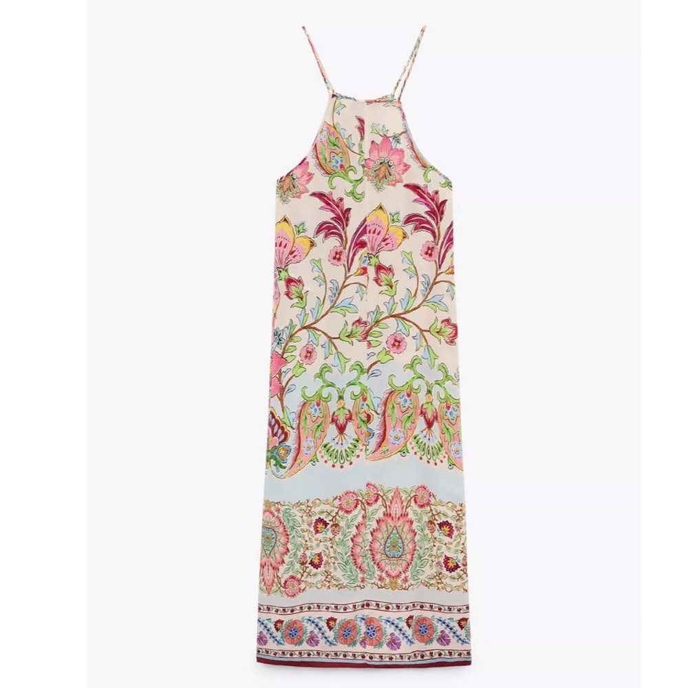 NWT ZARA BLOGGER FAVE FLOWING PRINTED MAXI DRESS - Picture 16 of 17